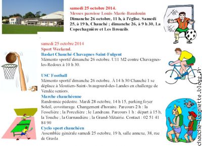 Activités du weekend