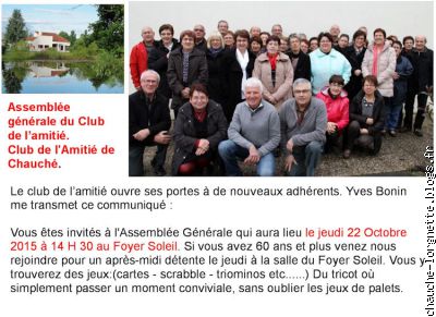 Assemblée général Cludb de l'amitié