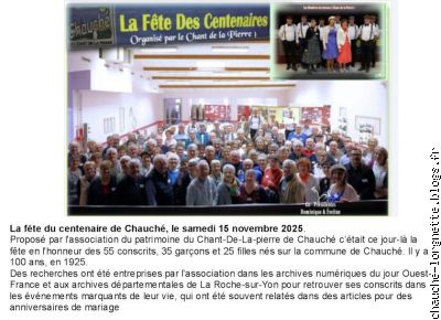 fete du centenaire 2025