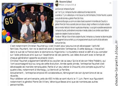 60 ans !entreprise Fauchet