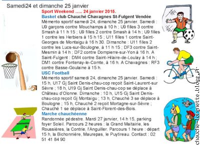 sportweekend 24 et 25 jan