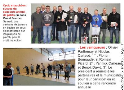 Résultats du concours de palets