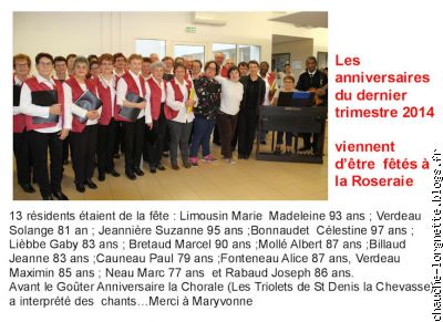 Roseraie, anniversaires