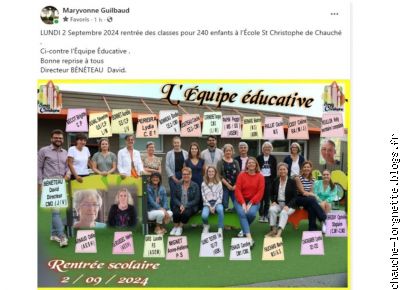 rentrée scolaire école st Christophe 2024