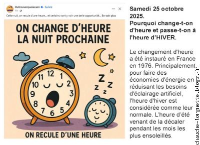 changement d' heure hiver 2025