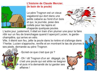 histoire  de Claude : la poule